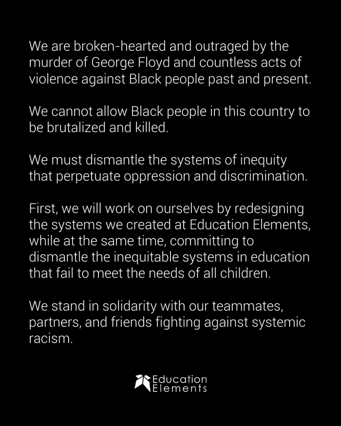 Ed Elements Statement Black Lives Matter June 2020 Blog