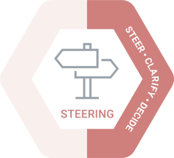 Strategic Planning teams - The steering team steers, clarifies, and decides