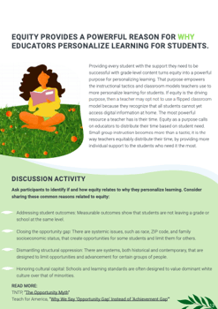 sample page of the white paper - equity section, with girl reading a book sitting on the grass