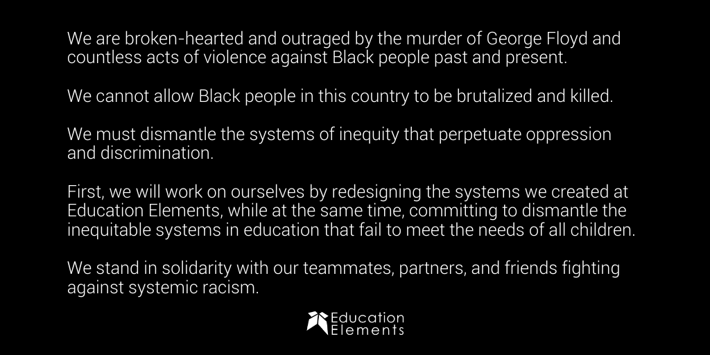 Ed Elements Statement Black Lives Matter June 2020 Social