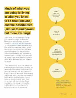 Example page of the guide including circle charts and text 