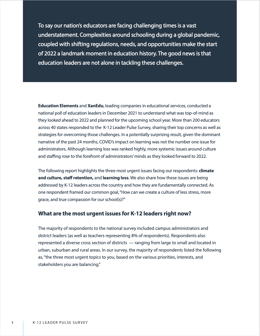 XanEdu K-12 Leader Pulse Survey page 1