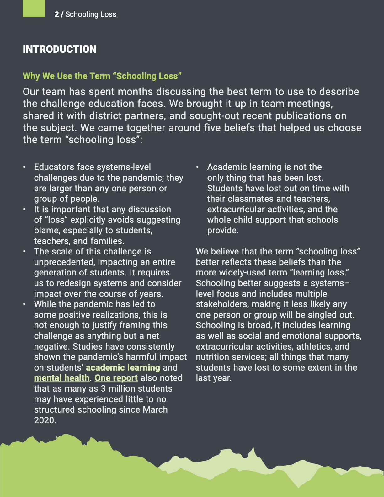 Addressing Schooling Loss page 2