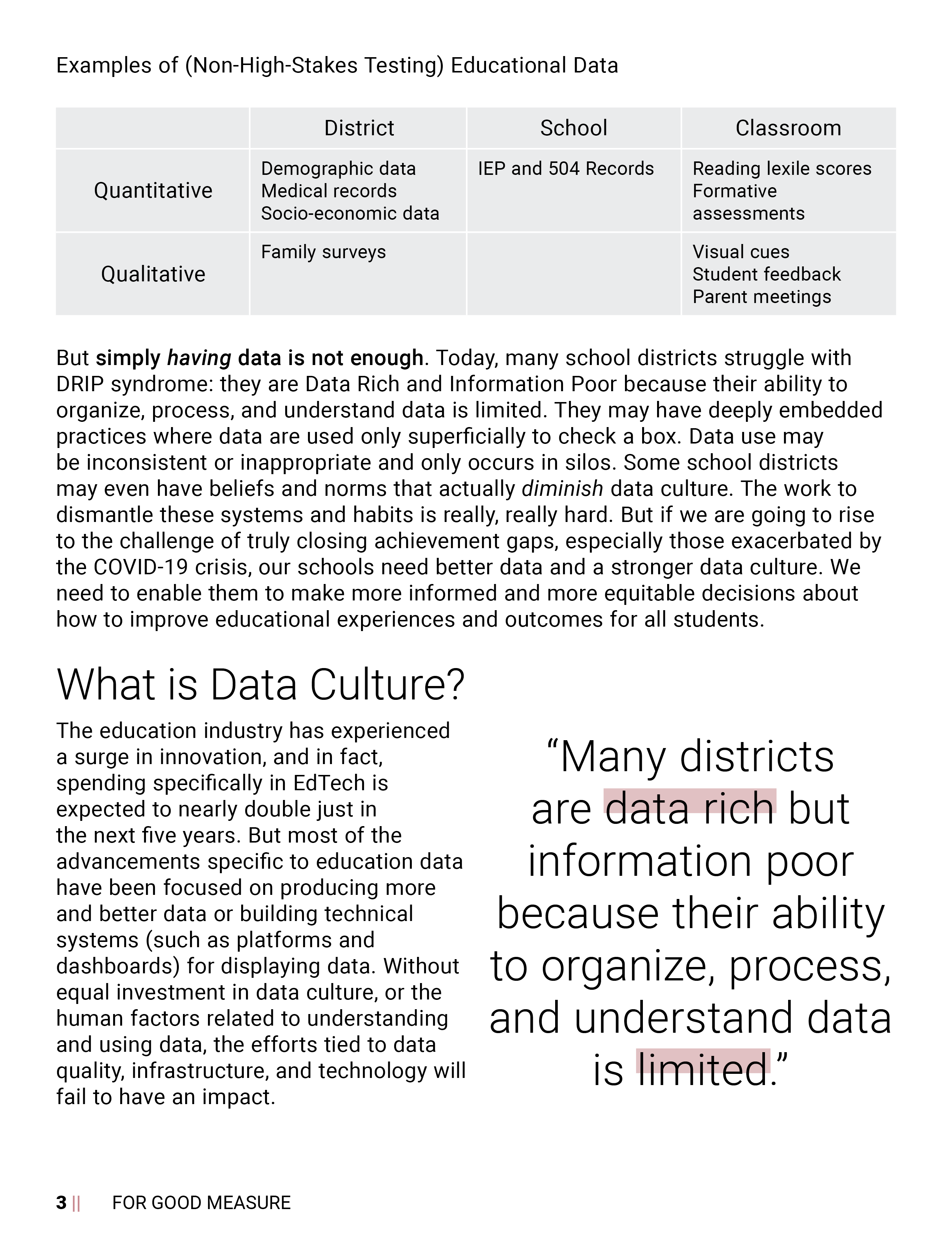 For Good Measure - Data Culture Guide page 3