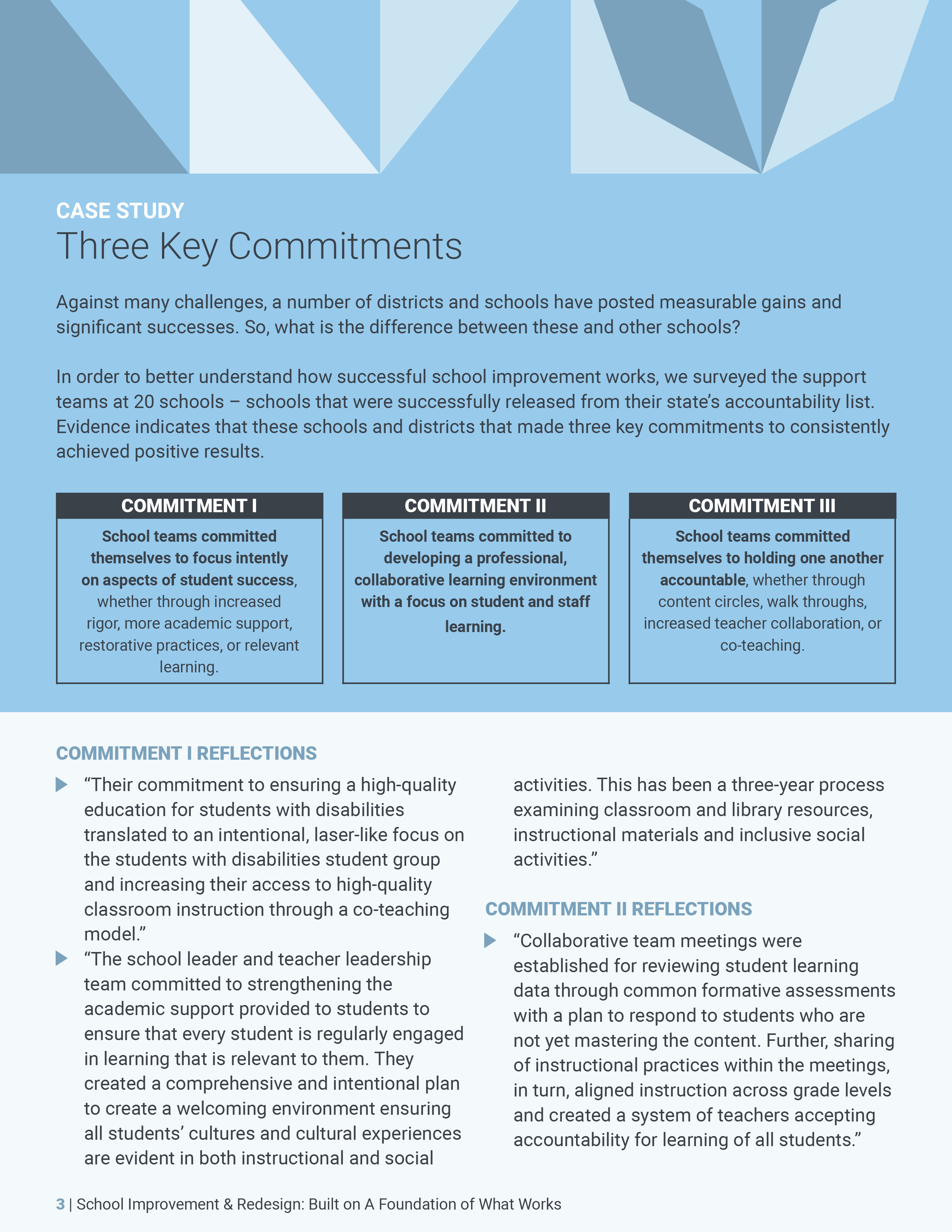 School Improvement and Redesign page 3