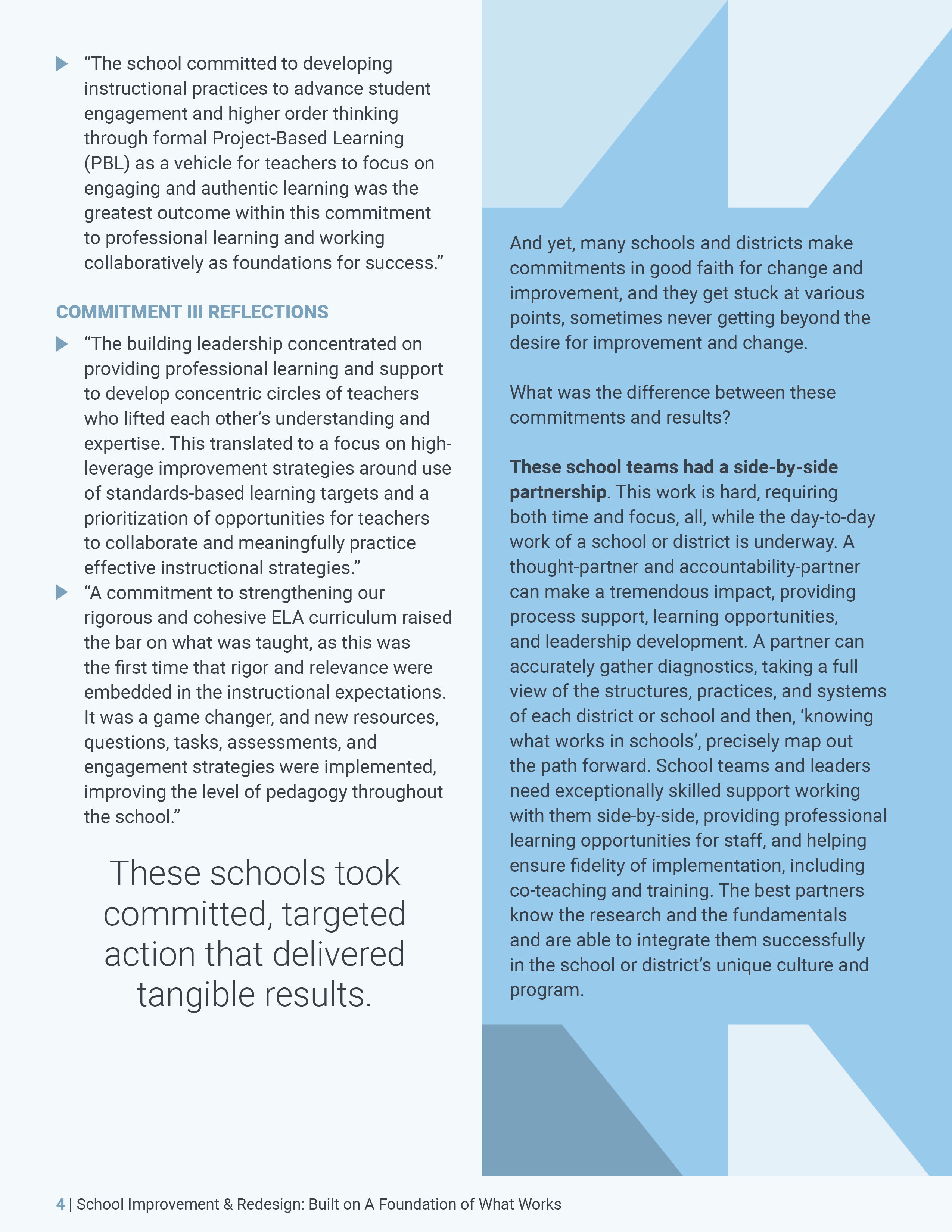 School Improvement and Redesign page 4