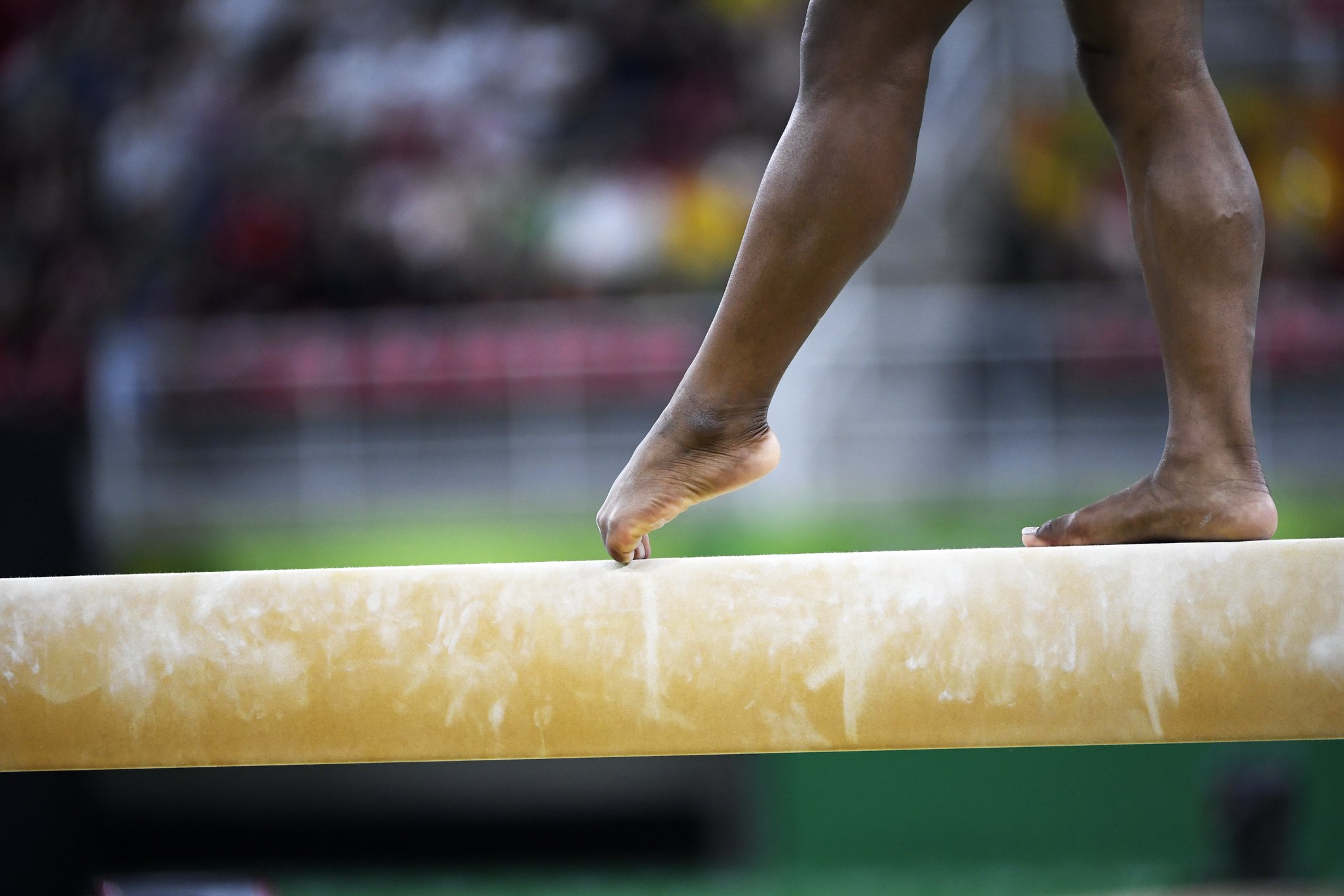 Gymnast on a balance beam